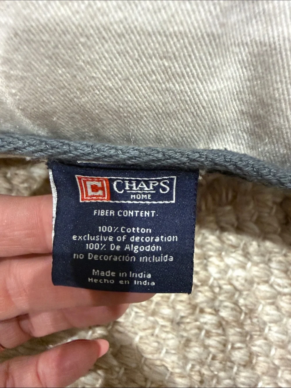 Chaps Plaid Sailboat Throw Pillow - White with Navy Trim